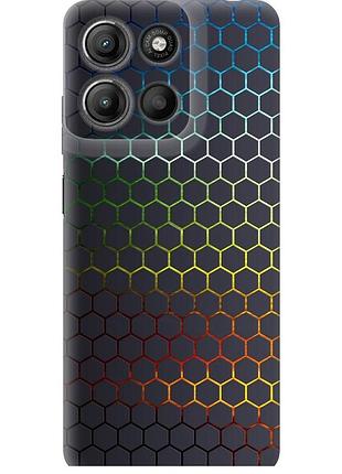 Чехол силиконовый на телефон motorola moto g15 power переливающиеся соты "498u-4044-58250"