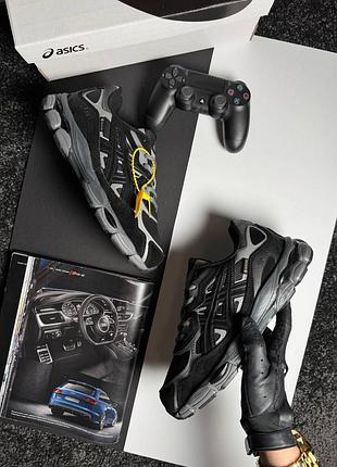 Чоловічі кросівки  з натуральної замші asics gel-nyc gtx black grey