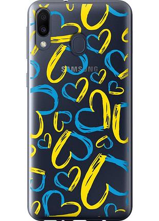 Чохол 2d пластиковий патріотичний на телефон samsung galaxy m20 серця ua "5292t-1660-58250"