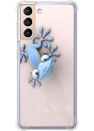 Чехол силикон с усиленными углами на телефон samsung galaxy s21 геккончик "1094sp-2114-58250"