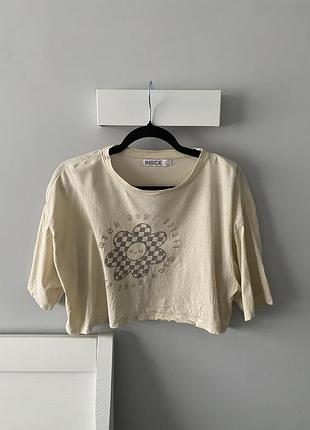 Укорочена футболка кроп топ, розмір l, 100% бавовна 📦 можливий обмін