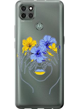 Чохол силіконовий патріотичний на телефон motorola g9 power дівчина v4 "5276u-2229-58250"