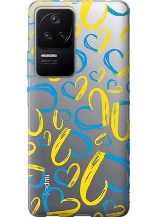 Чехол силиконовый патриотический на телефон xiaomi redmi k40s сердца ua "5292u-2582-58250"