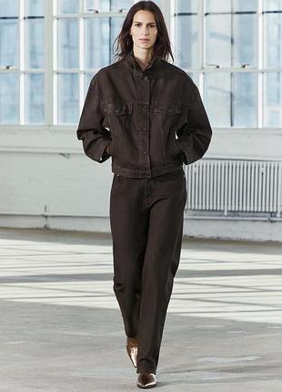 Джинсовий костюм zara з вощеним покриттям