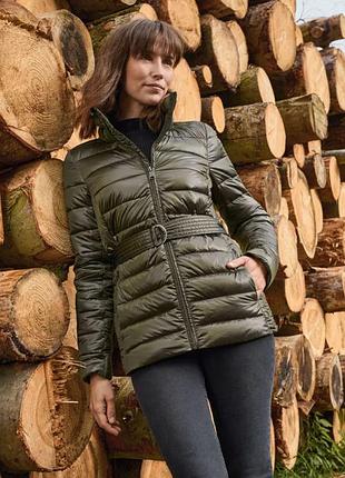 Куртка демисезонная стеганая с поясом водо, ветрозащитная esmara s 36-38 euro, наш 42-44 хаки