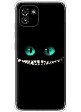 Чехол силикон с усиленными углами на телефон samsung galaxy a03 a035f чеширский кот "689sp-2499-58250"