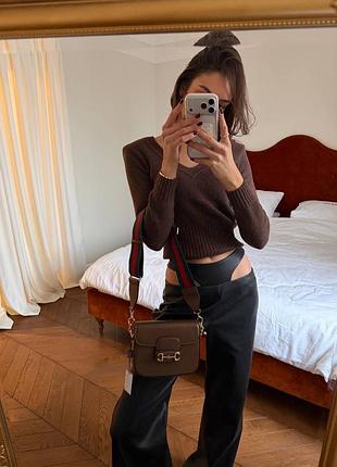 Сумка gucci brown шкіра 2
