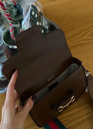 Сумка gucci brown шкіра 5