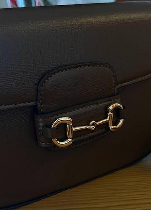 Сумка gucci brown шкіра 6