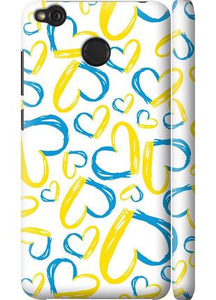 Чохол 3d пластиковий матовий патріотичний на телефон xiaomi redmi 4x серця ua "5292m-778-58250"