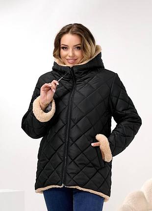 Женская куртка деми на меху (48-62)