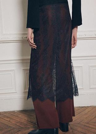 Брюки с кружевом zara
