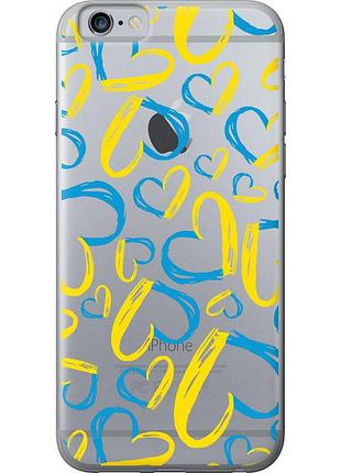 Чехол 2d пластиковый патриотический на телефон iphone 6s сердца ua "5292t-90-58250"