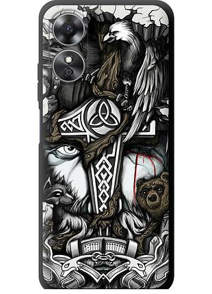 Чохол tpu на телефон oppo a17 тату вікінг "4098b-2954-58250"
