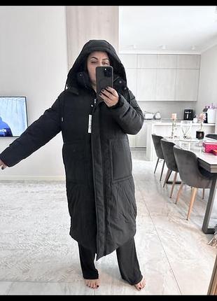 Пуховик пальто тепле з капюшонаzara