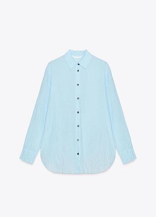 Блакитна котонова сорочка зара с