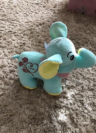 Мʼяка іграшка слоник з присоскою