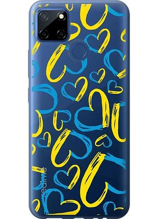 Чехол 2d пластиковый патриотический на телефон realme c12 сердца ua "5292t-2240-58250"
