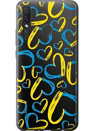 Чехол силиконовый патриотический на телефон huawei nova 3i сердца ua "5292u-1541-58250"