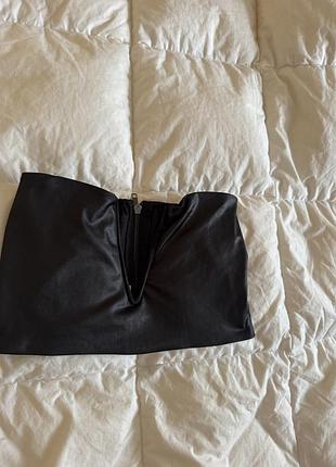 Кожаный топ бюстье лиф