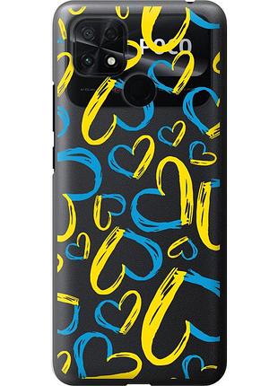Чехол силиконовый патриотический на телефон xiaomi poco c40 сердца ua "5292u-2701-58250"