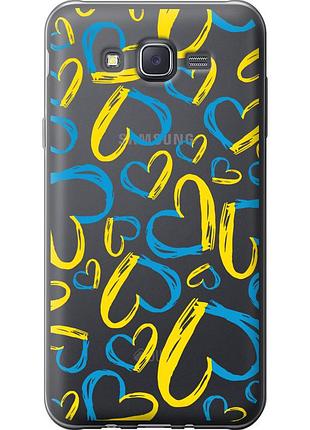 Чохол силіконовий патріотичний на телефон samsung galaxy j7 j700h серця ua "5292u-101-58250"