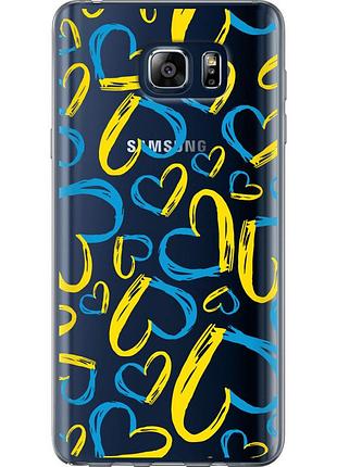 Чохол 2d пластиковий патріотичний на телефон samsung galaxy note 5 n920c серця ua "5292t-127-58250"