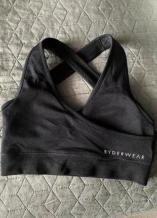 Чорний спортивний топ ryderwear geo seamless