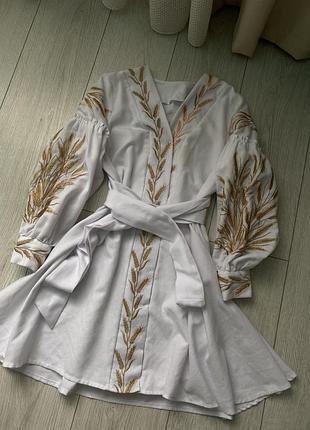 Вишита сукня з колосками сукня вишиванка коротка вишиванка