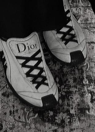 Винтажные кожаные кроссовки dior, размер 38-39.