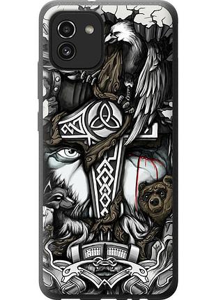 Чохол tpu на телефон samsung galaxy a03 a035f тату вікінг "4098b-2499-58250"