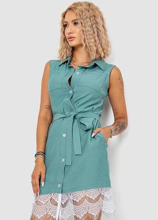 Платье на пуговицах, цвет оливковый