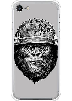 Чехол силикон с усиленными углами на телефон iphone 7 military monkey "4177sp-336-58250"