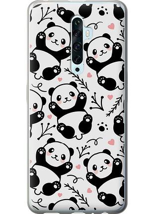 Чохол силіконовий на телефон oppo reno 2z панди "4318u-1867-58250"