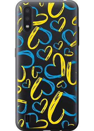 Чехол 2d пластиковый патриотический на телефон samsung galaxy a01 a015f сердца ua "5292t-1842-58250"