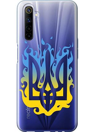 Чохол 2d пластиковий патріотичний на телефон realme 6 герб v1 "5258t-1913-58250"