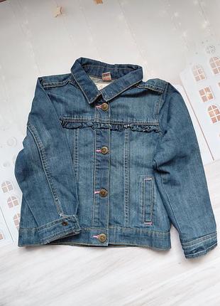 Джинсова куртка для дівчинки,104-110,4-5р.,на кнопках,кишені-обманки,100%коттон.tu.