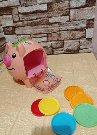 Развивающая игрушка свиная копилка, музыкальная, учит считать