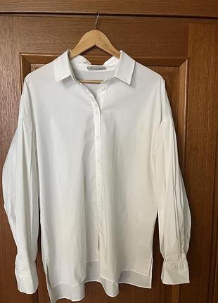 Біла сорочка oversize iren klairie, преміум віскоза та бавовна, р. 44