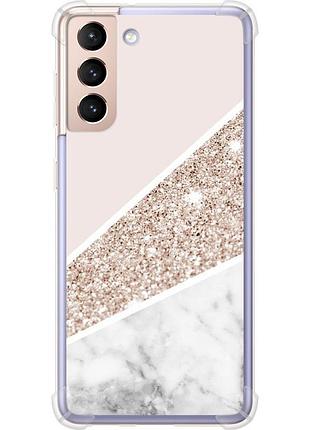 Чехол силикон с усиленными углами на телефон samsung galaxy s21 пастельный мрамор "4342sp-2114-58250"