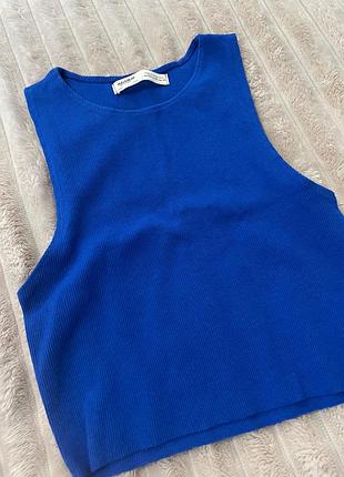 Синя майка в рубчик  pull&bear xs-s 2