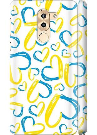 Чохол 3d пластиковий матовий патріотичний на телефон huawei gr5 2017 серця ua "5292m-473-58250"