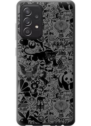 Чохол силіконовий на телефон samsung galaxy a52s 5g a528b чорно-сірий стікер бомбінг "2432u-2583-58250"