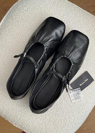 В наличии 41! кожаные балетки massimo dutti 1578/450 — цена 2900