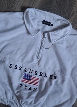 Укороченный свитшот белый м 2