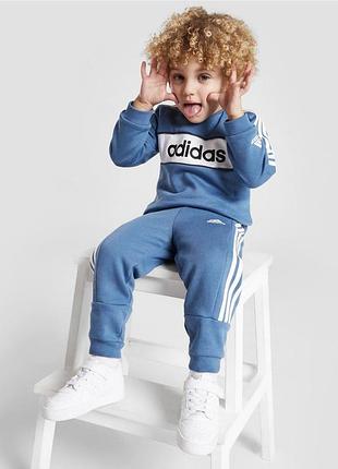 Спортивний костюм трикотажний бавовняний зі смужками на написом linear logo essential tracksuit (оригінал)