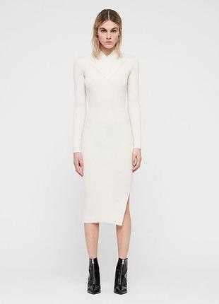 Біла сукня в рубчик allsaints merino wool dress розмір м