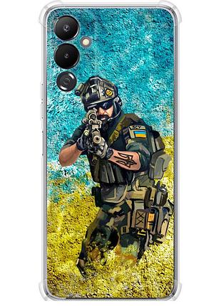 Чехол силикон с усиленными углами патриотический на телефон tecno pova 4 lg7n воин зсу "5311sp-2967-58250"