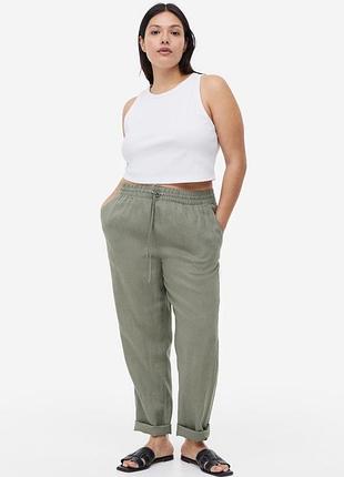 Великий вибір одягу на пишні форми/ 100% лляні брюки