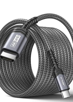 Кабель jsaux usb-c to hdmi 4k 60hz, 2 м, usb-c to hdtv